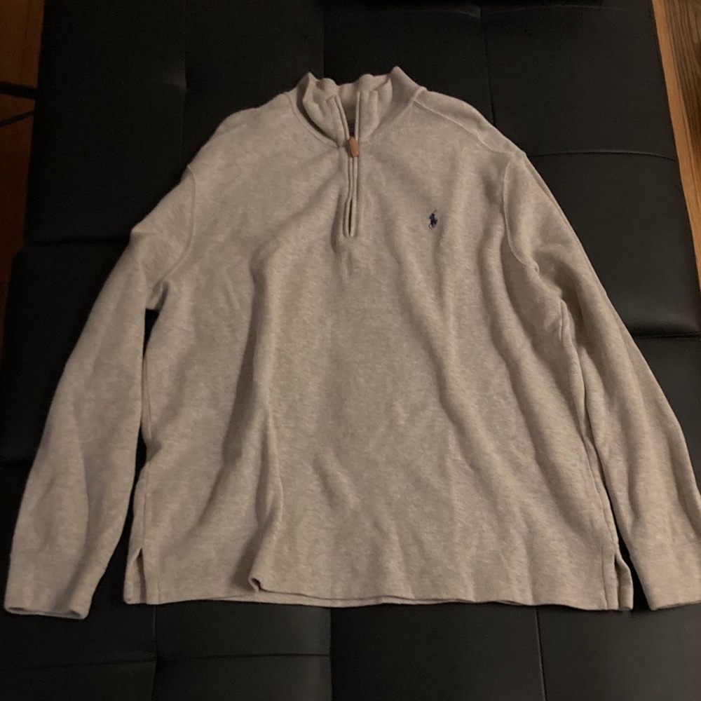 Ralph Lauren Light Gray Zip-Up Sweater